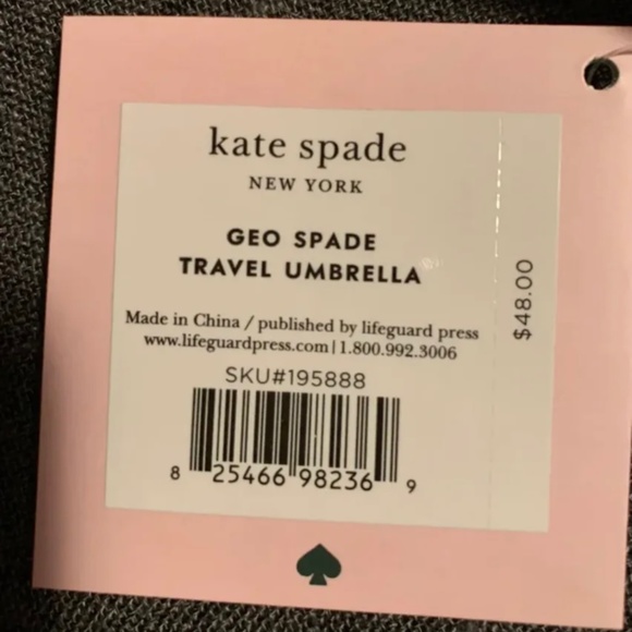 KATE SPADE GEO SPADE TRAVEL UMBRELLA - Picture 5 of 5